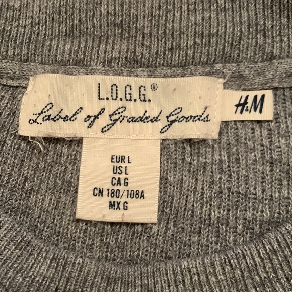 H&M Mens Crewneck sweater gray knit / Size M - Picture 6 of 6